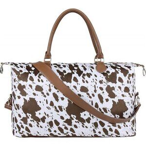 Stylish Cow Print Duffle Bag Weekender Overnight